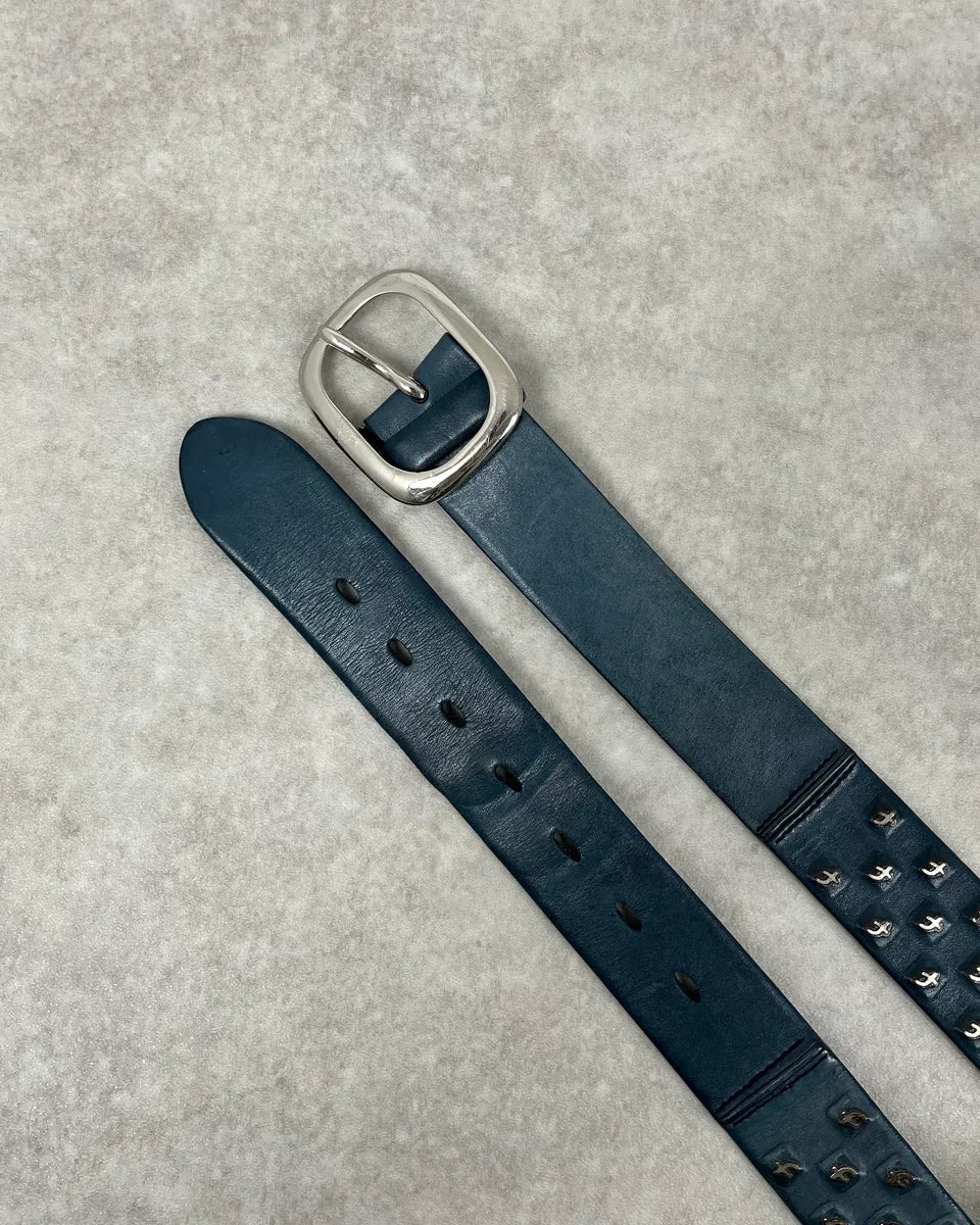 2000s Marithé + François Girbaud Navy Studded Leather Belt PuTVfPR 2