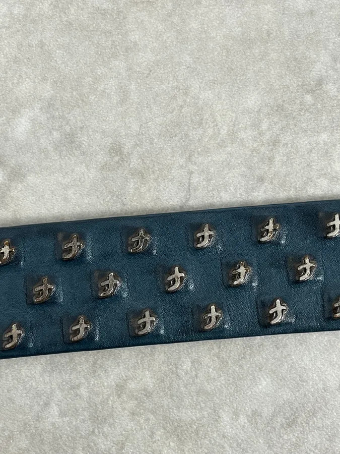 2000s Marithé + François Girbaud Navy Studded Leather Belt PuTVfPR 4