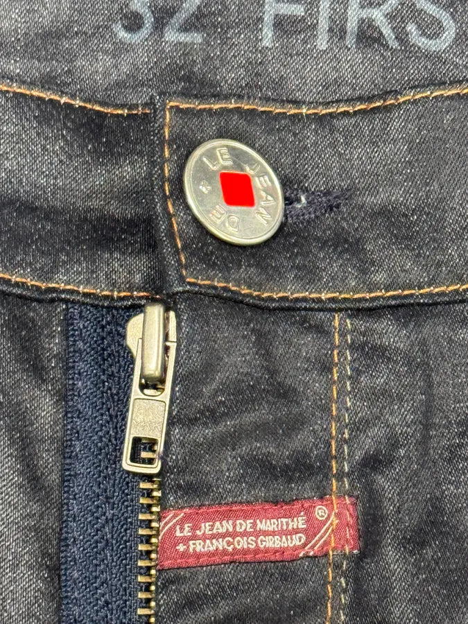 2000s Marithé + François Girbaud Navy Waxed Effect Slim Pants TojxqjZ 6