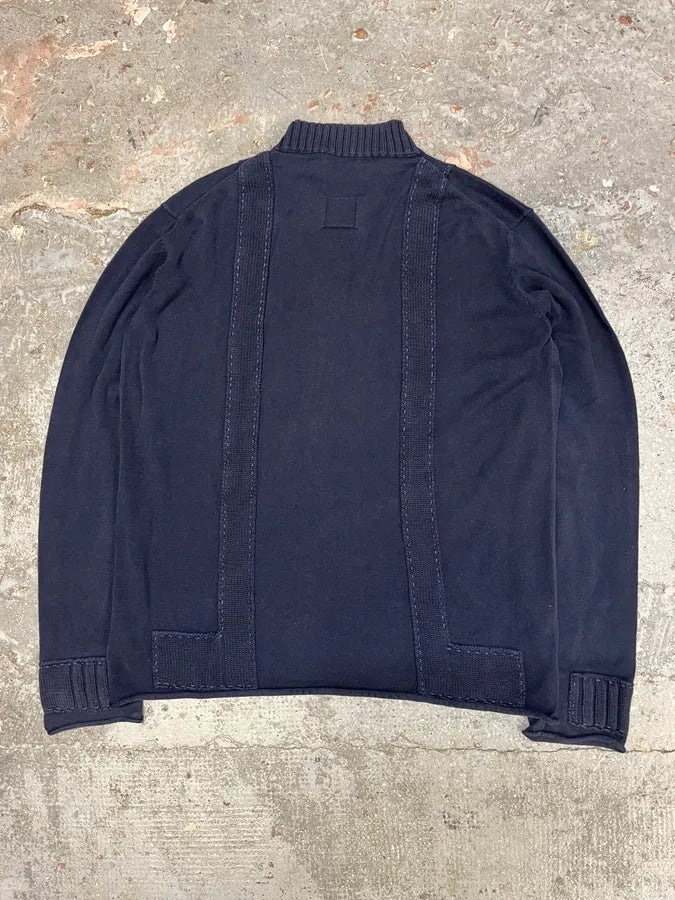 2000s Marithé + François Girbaud Navy Wool Abstract Sweater (XL) xiCYapF 2