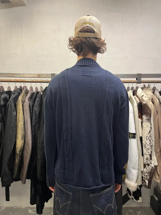 2000s Marithé + François Girbaud Navy Wool Abstract Sweater (XL) xiCYapF 4