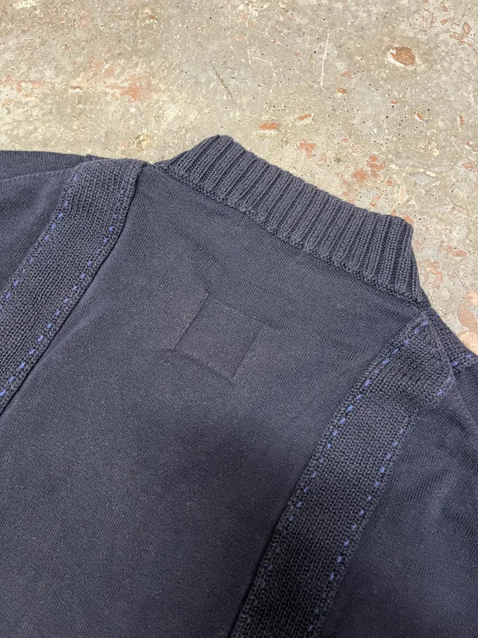 2000s Marithé + François Girbaud Navy Wool Abstract Sweater (XL) xiCYapF 7