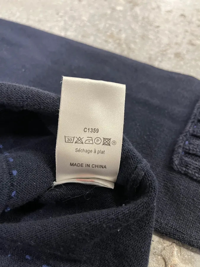 2000s Marithé + François Girbaud Navy Wool Abstract Sweater (XL) xiCYapF 9