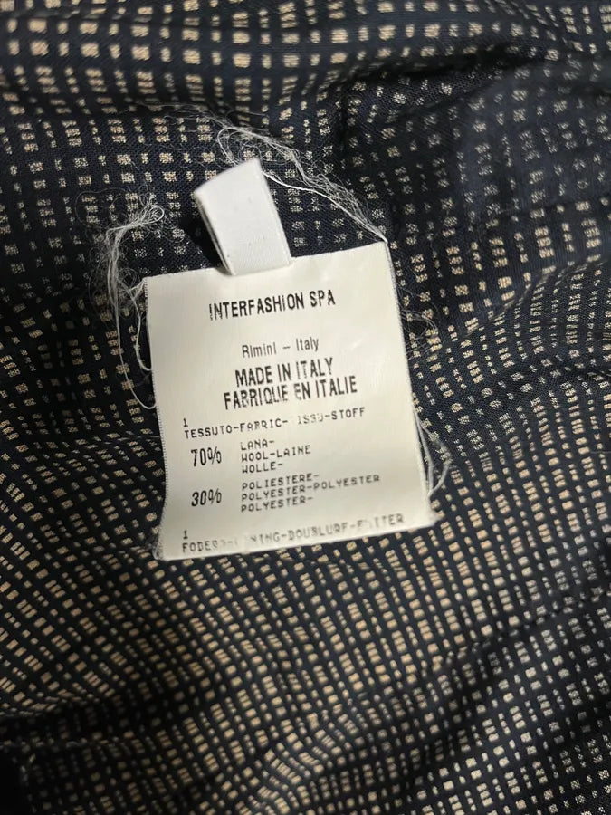 2000s Marithé + François Girbaud Navy Wool Buttoned Extra Collar Jacket PQdkJoM 9