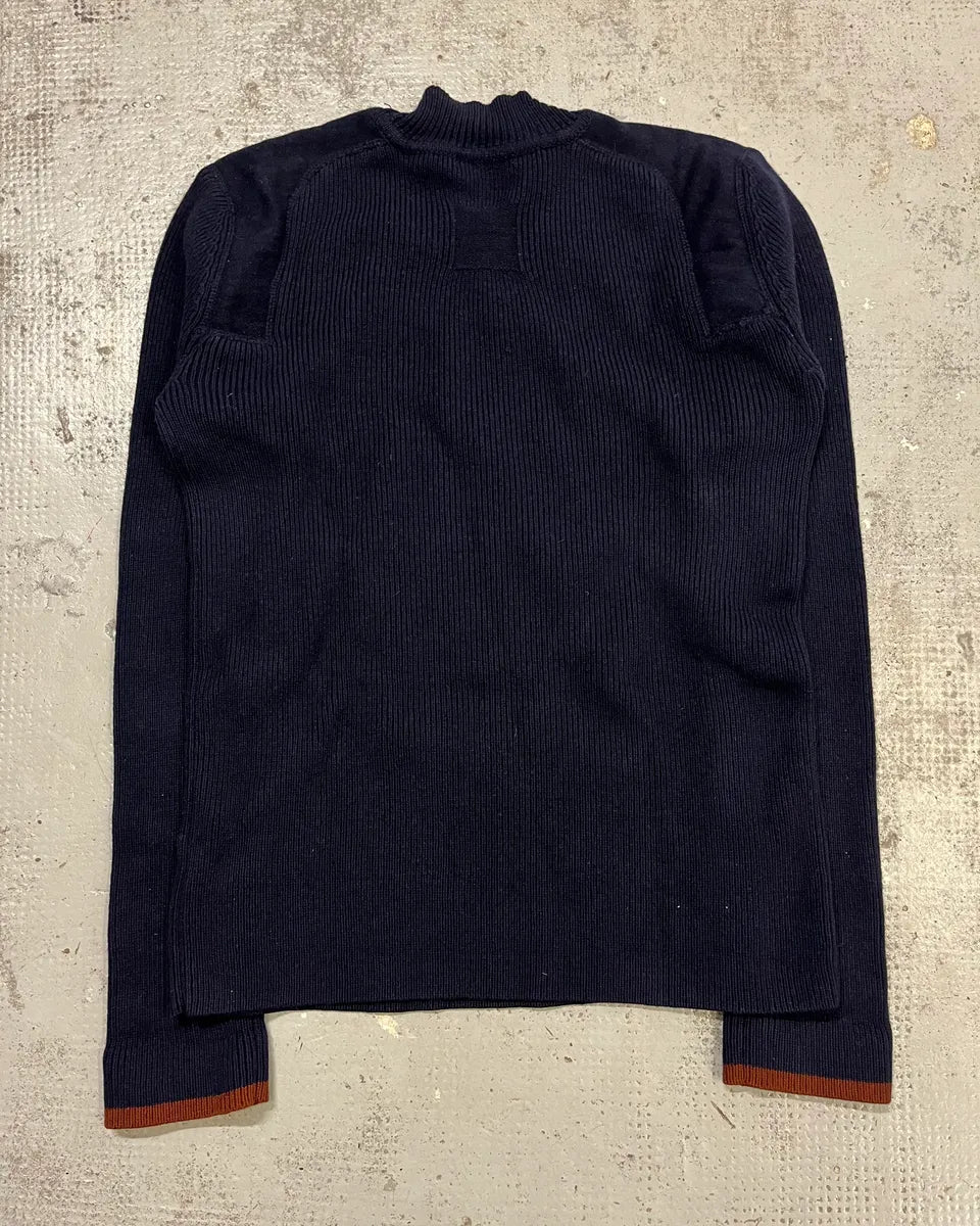 2000s Marithé + François Girbaud Navy Wool Contrast Cuff Sweater QdVOijA 6