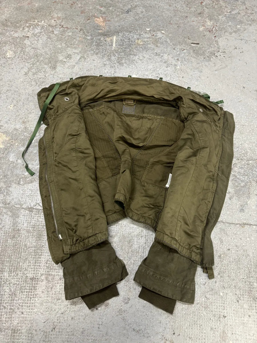 2000s Marithé + François Girbaud Olive Bondage Cropped Hybrid Jacket (S) XVxNYIJ 2