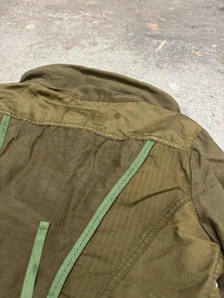 2000s Marithé + François Girbaud Olive Bondage Cropped Hybrid Jacket (S) XVxNYIJ 4