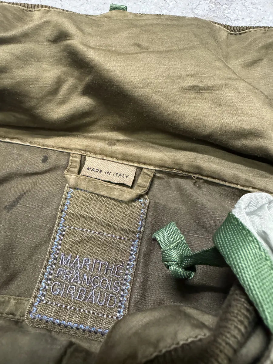 2000s Marithé + François Girbaud Olive Bondage Cropped Hybrid Jacket (S) XVxNYIJ 6