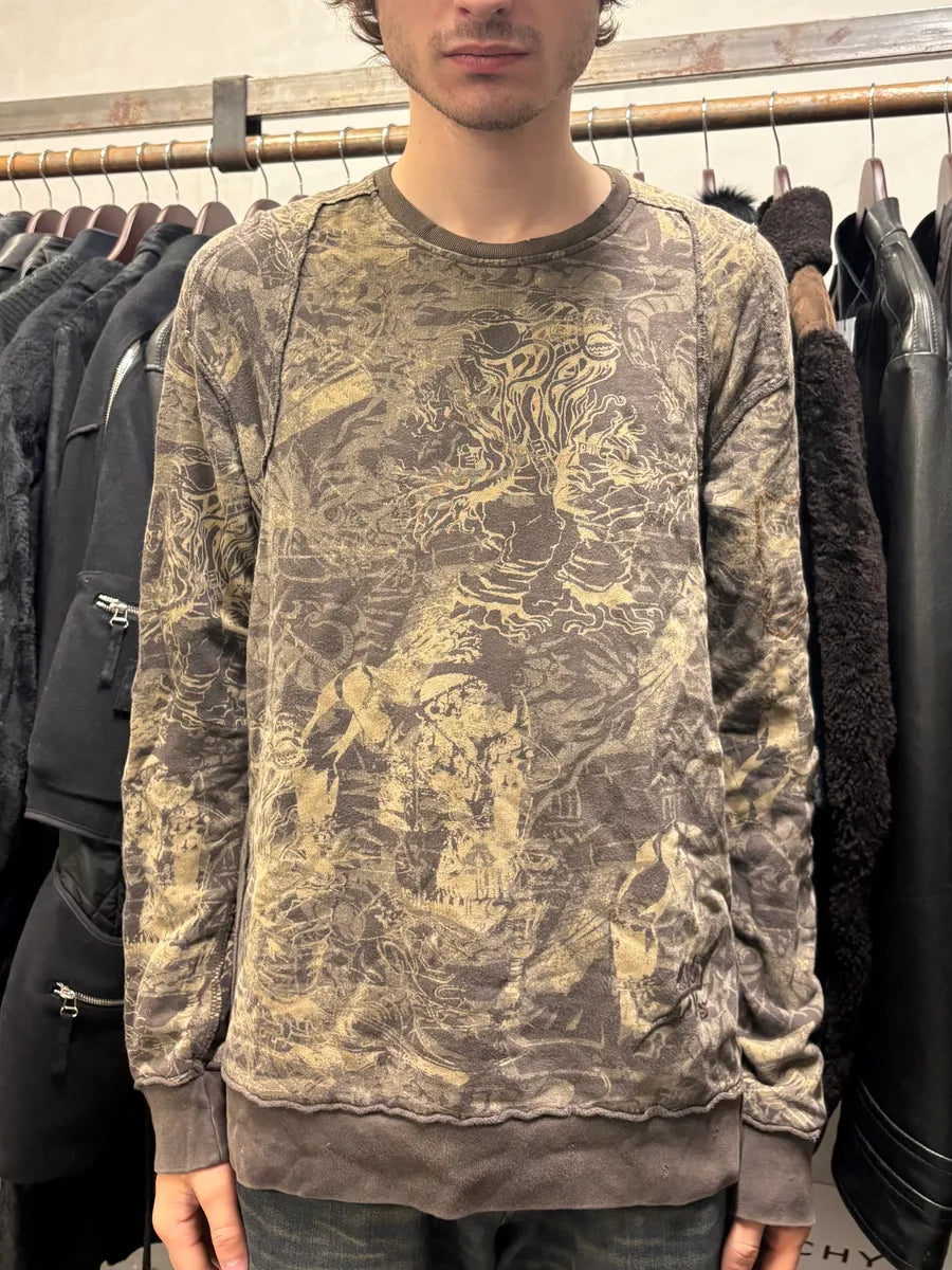 2000s Marithé + François Girbaud Olive Citizen Crazy World Sweater (L) ZAPrBAL 1