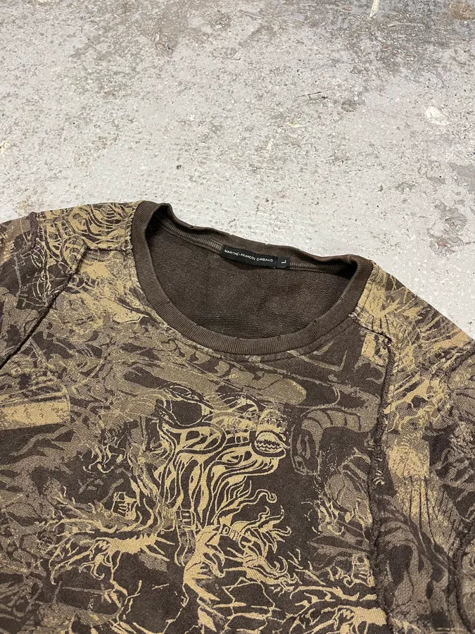 2000s Marithé + François Girbaud Olive Citizen Crazy World Sweater (L) ZAPrBAL 3