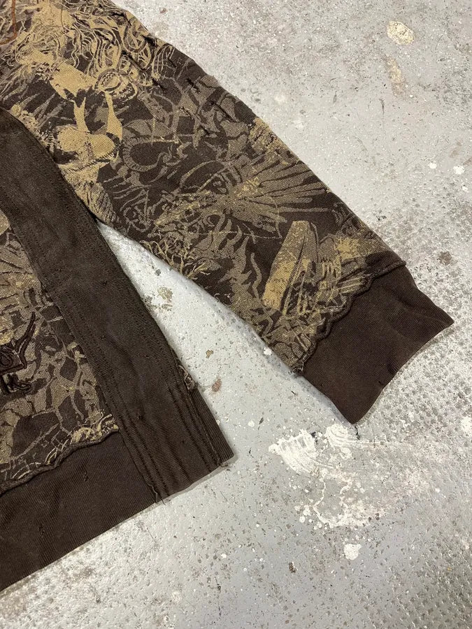 2000s Marithé + François Girbaud Olive Citizen Crazy World Sweater (L) ZAPrBAL 4