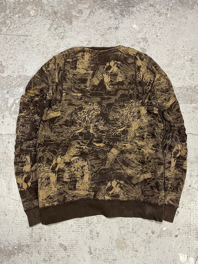 2000s Marithé + François Girbaud Olive Citizen Crazy World Sweater (L) ZAPrBAL 6