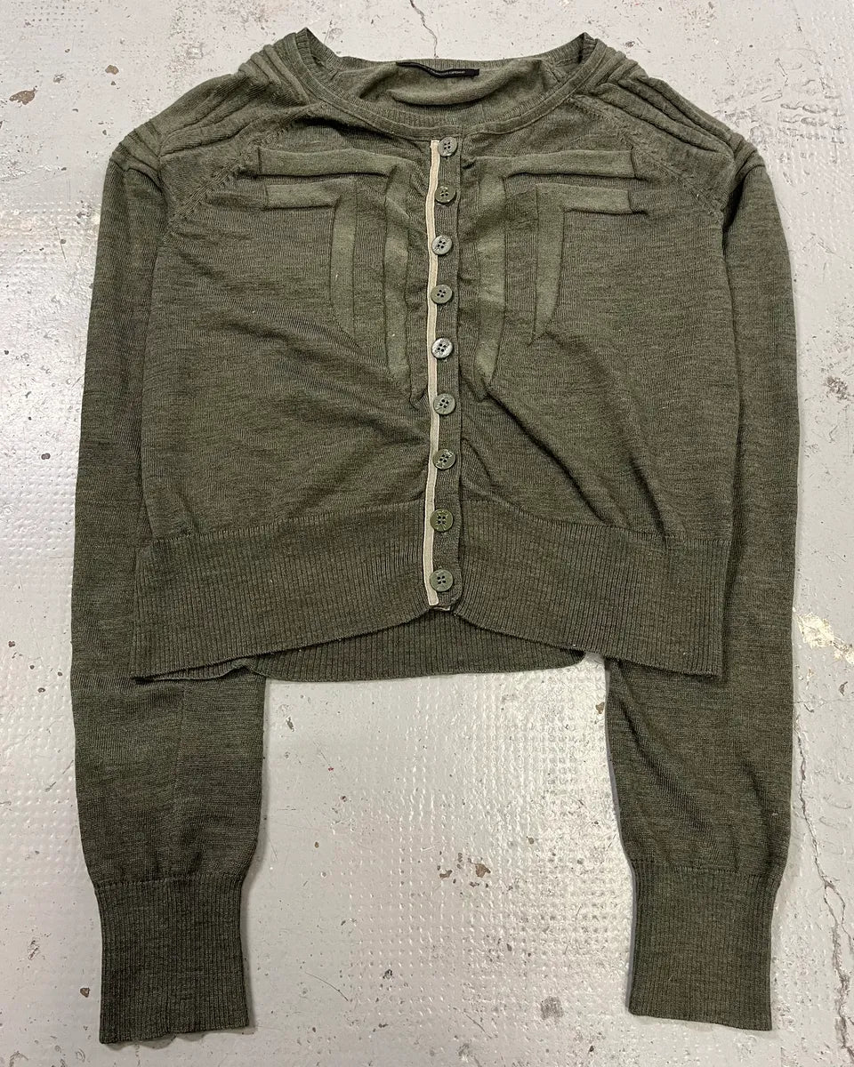 2000s Marithé + François Girbaud Olive Green Cardigan gxwVbbE 2