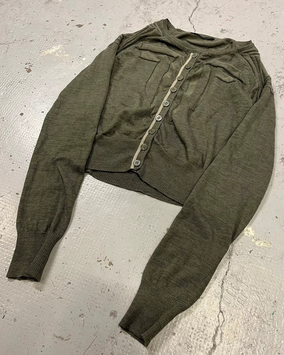 2000s Marithé + François Girbaud Olive Green Cardigan gxwVbbE 3