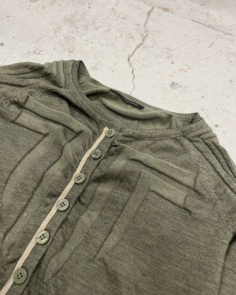 2000s Marithé + François Girbaud Olive Green Cardigan gxwVbbE 4