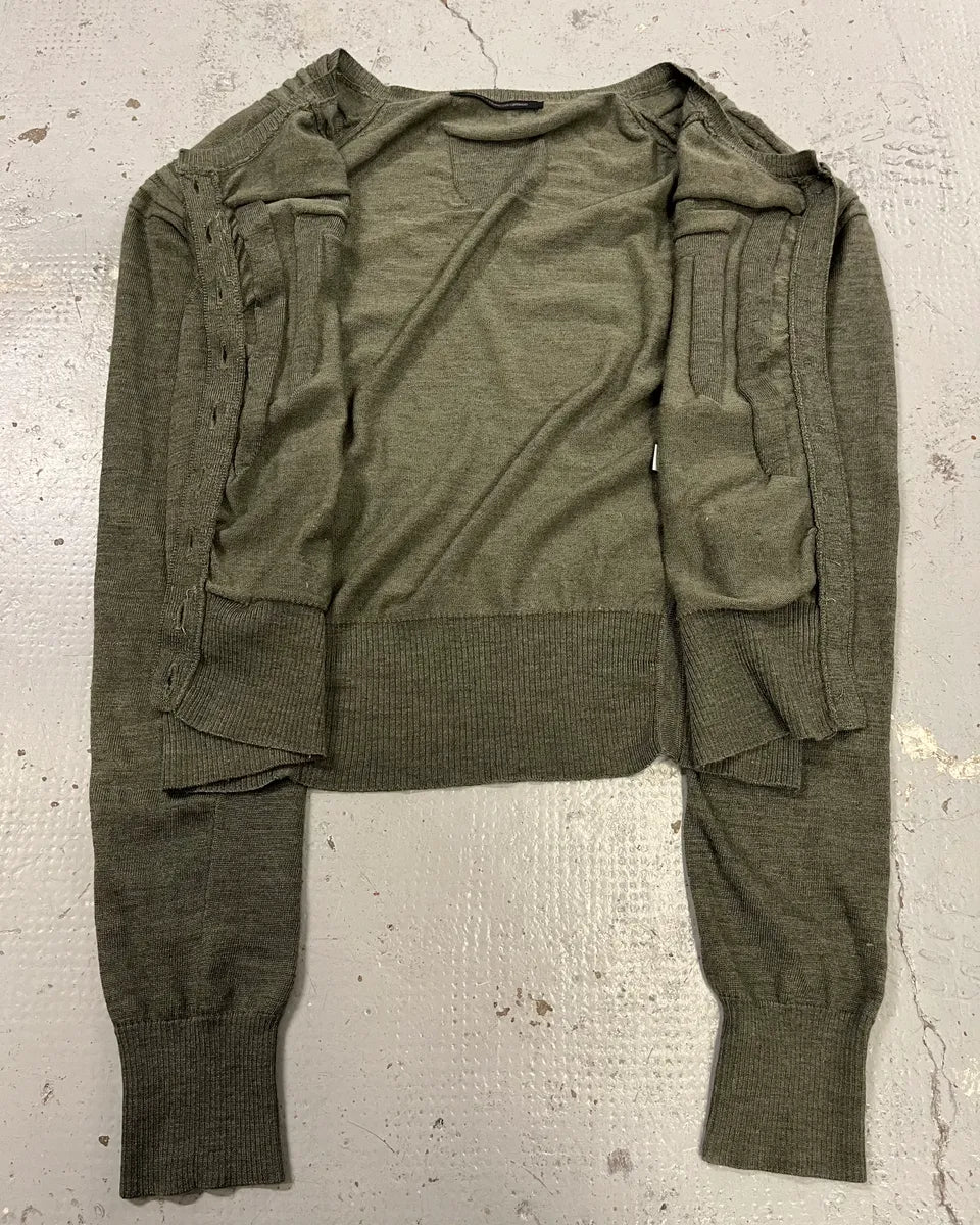 2000s Marithé + François Girbaud Olive Green Cardigan gxwVbbE 7