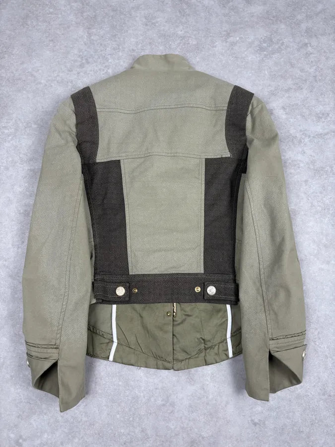 2000s Marithé + François Girbaud Olive Green Officier Buttoned Jacket ptYaUxc 5