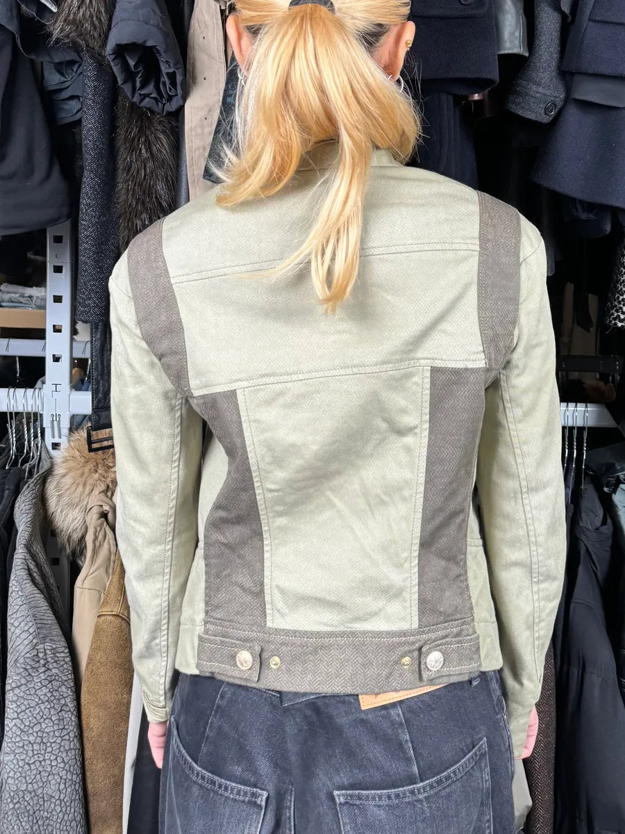 2000s Marithé + François Girbaud Olive Green Officier Buttoned Jacket ptYaUxc 2