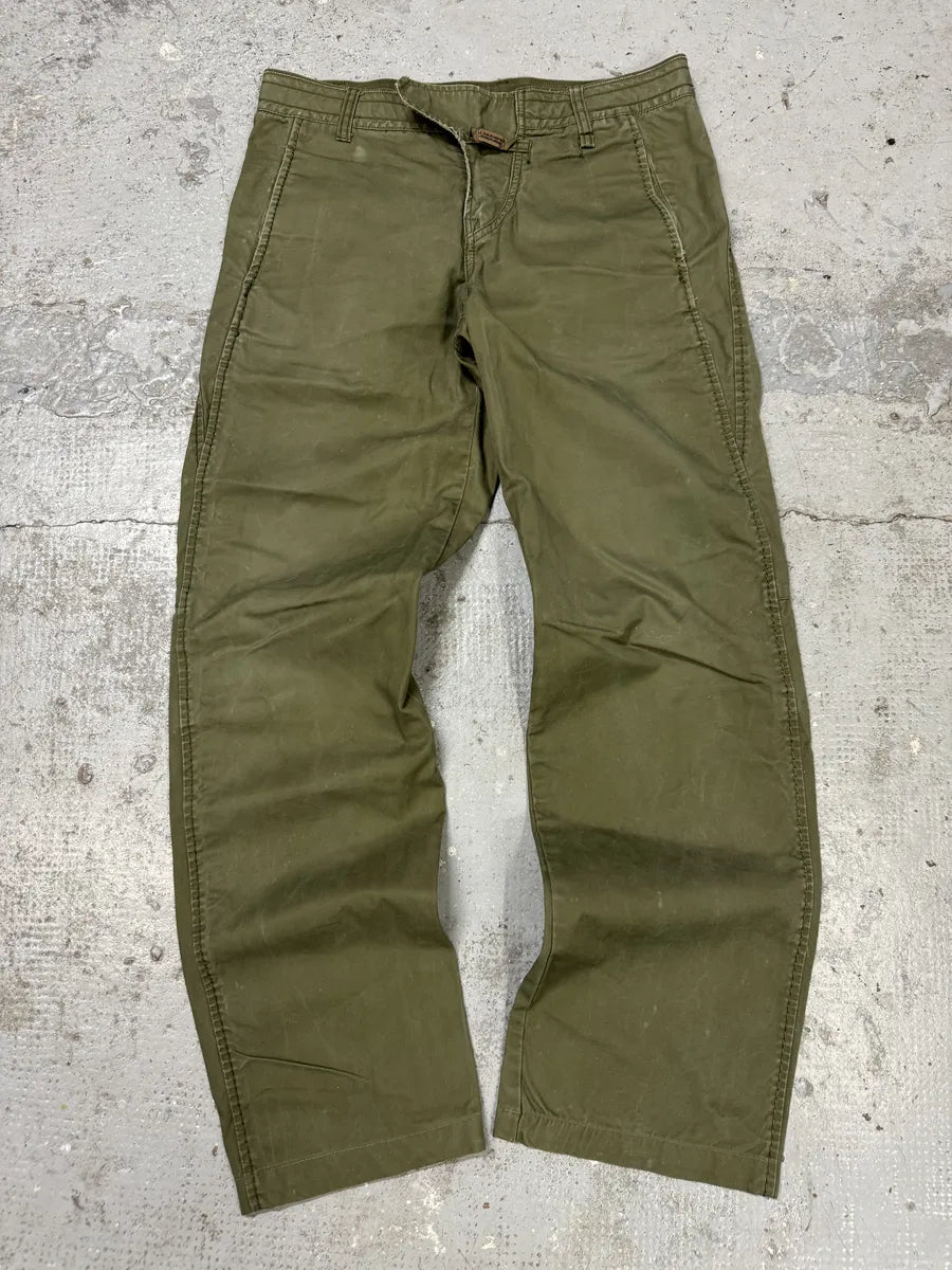 2000s Marithé + François Girbaud Olive Straight Pants jPgRwLB 0
