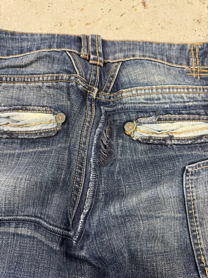 2000s Marithé + François Girbaud Patchwork Blue Denim Jeans KGSgfWt 10