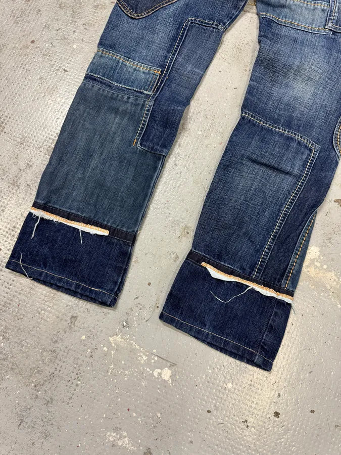 2000s Marithé + François Girbaud Patchwork Blue Denim Jeans KGSgfWt 7