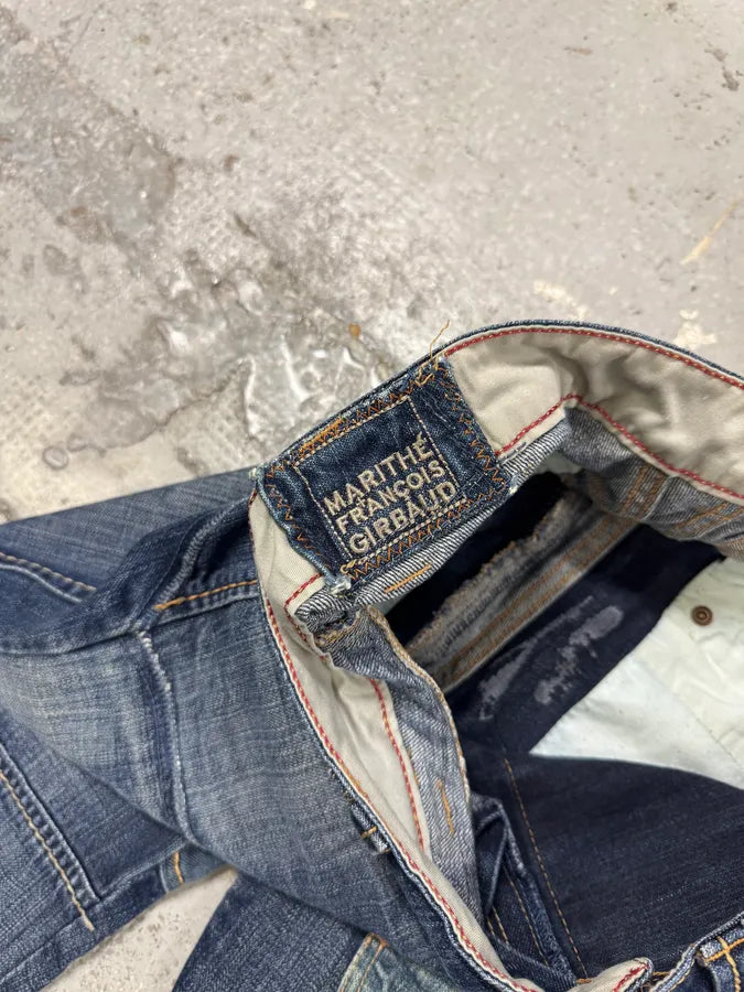 2000s Marithé + François Girbaud Patchwork Blue Denim Jeans KGSgfWt 8
