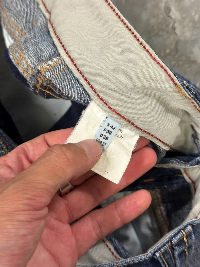 2000s Marithé + François Girbaud Patchwork Blue Denim Jeans KGSgfWt 9