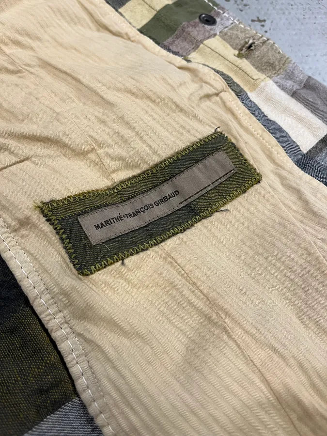 2000s Marithé + François Girbaud Patchwork Khaki Blazer Jacket XdYpmVj 10