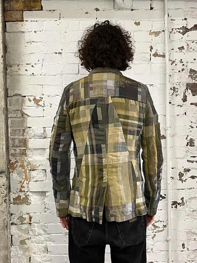 2000s Marithé + François Girbaud Patchwork Khaki Blazer Jacket XdYpmVj 2