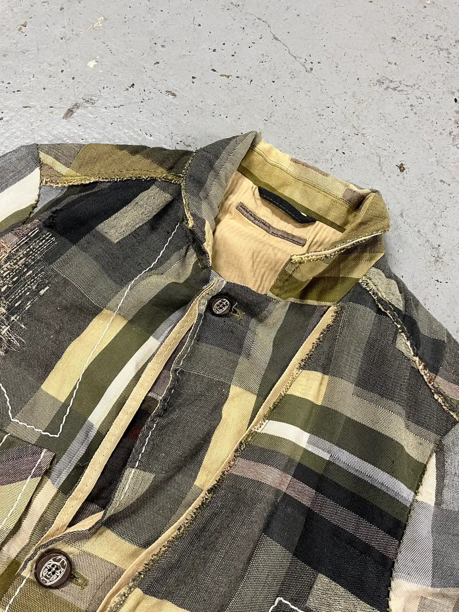 2000s Marithé + François Girbaud Patchwork Khaki Blazer Jacket XdYpmVj 4