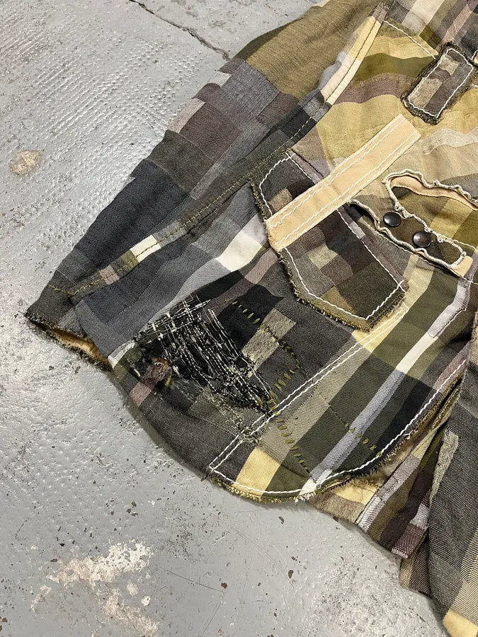 2000s Marithé + François Girbaud Patchwork Khaki Blazer Jacket XdYpmVj 5