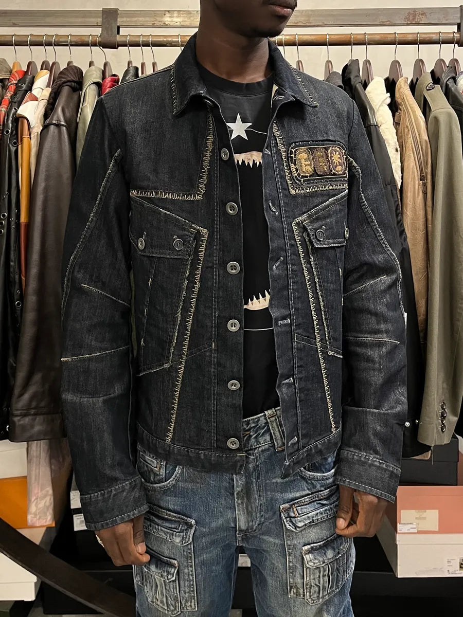 2000s Marithé + François Girbaud Raw Navy Denim Jacket  pbBQQSL 1
