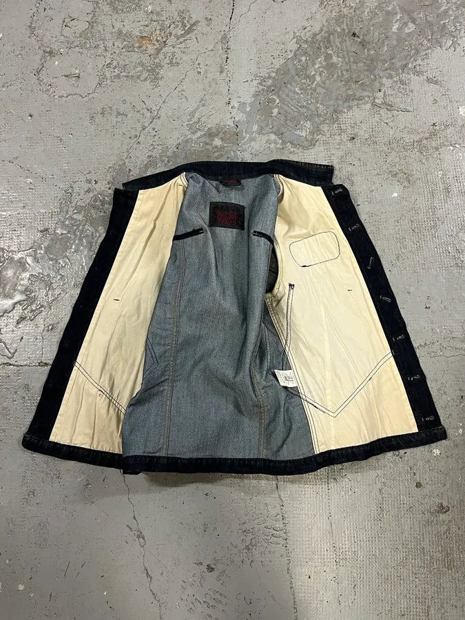 2000s Marithé + François Girbaud Raw Navy Denim Jacket  pbBQQSL 7