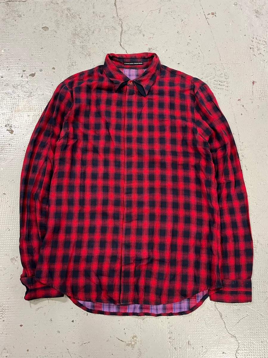 2000s Marithé + François Girbaud Red Black Plaid Cotton Shirt JQbGOjB 0