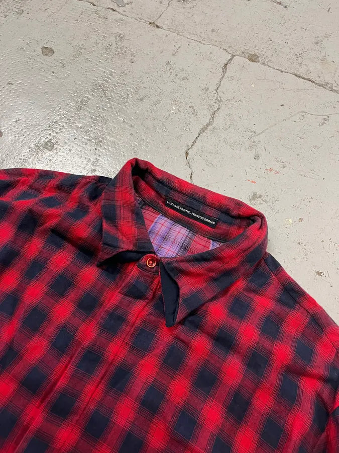 2000s Marithé + François Girbaud Red Black Plaid Cotton Shirt JQbGOjB 3