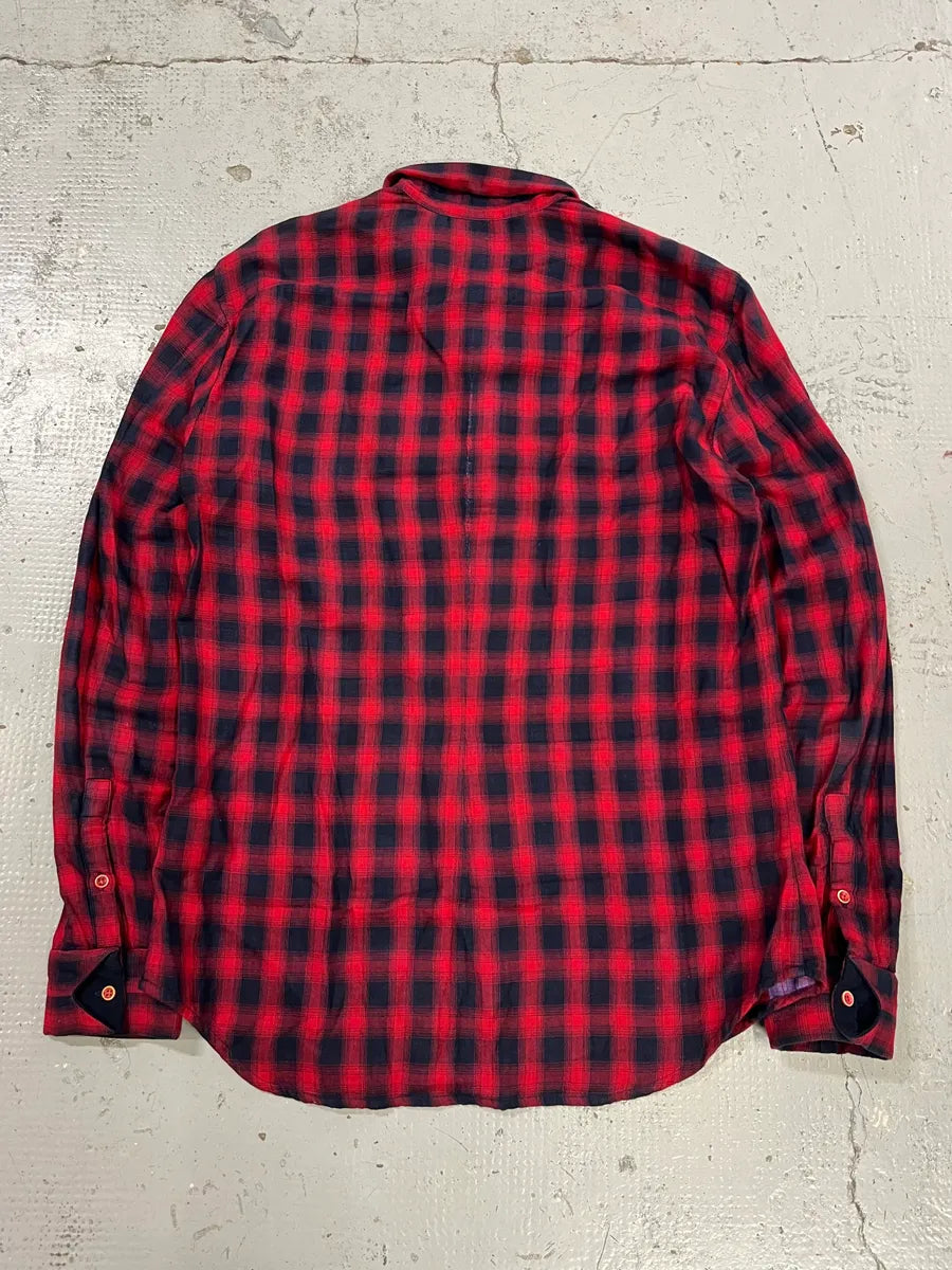 2000s Marithé + François Girbaud Red Black Plaid Cotton Shirt JQbGOjB 5
