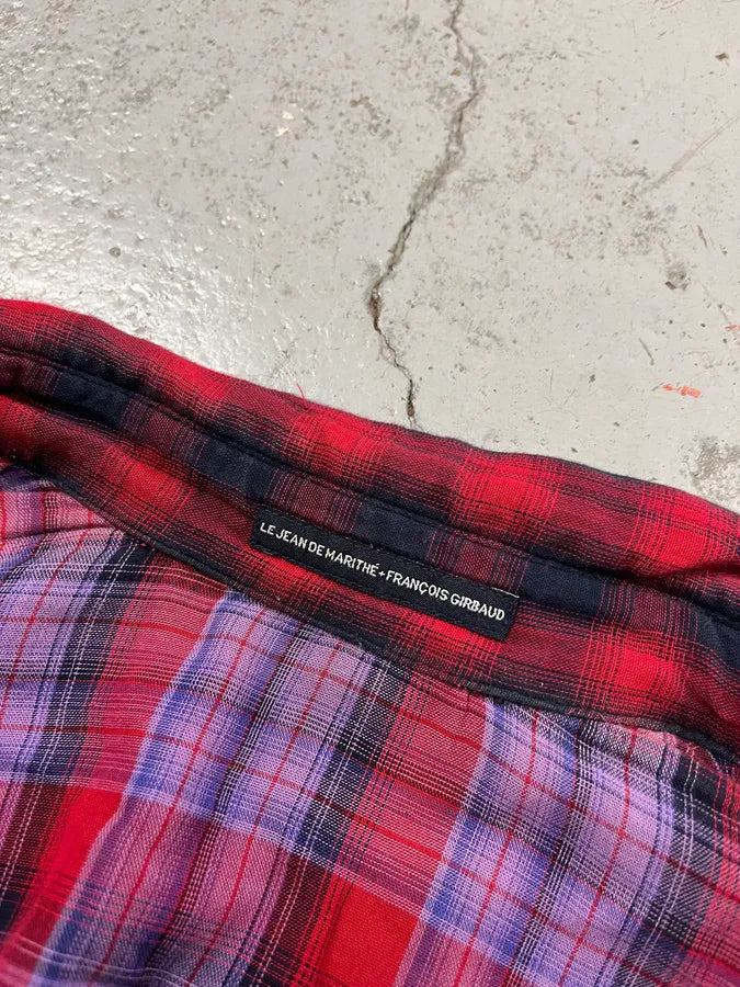 2000s Marithé + François Girbaud Red Black Plaid Cotton Shirt JQbGOjB 8