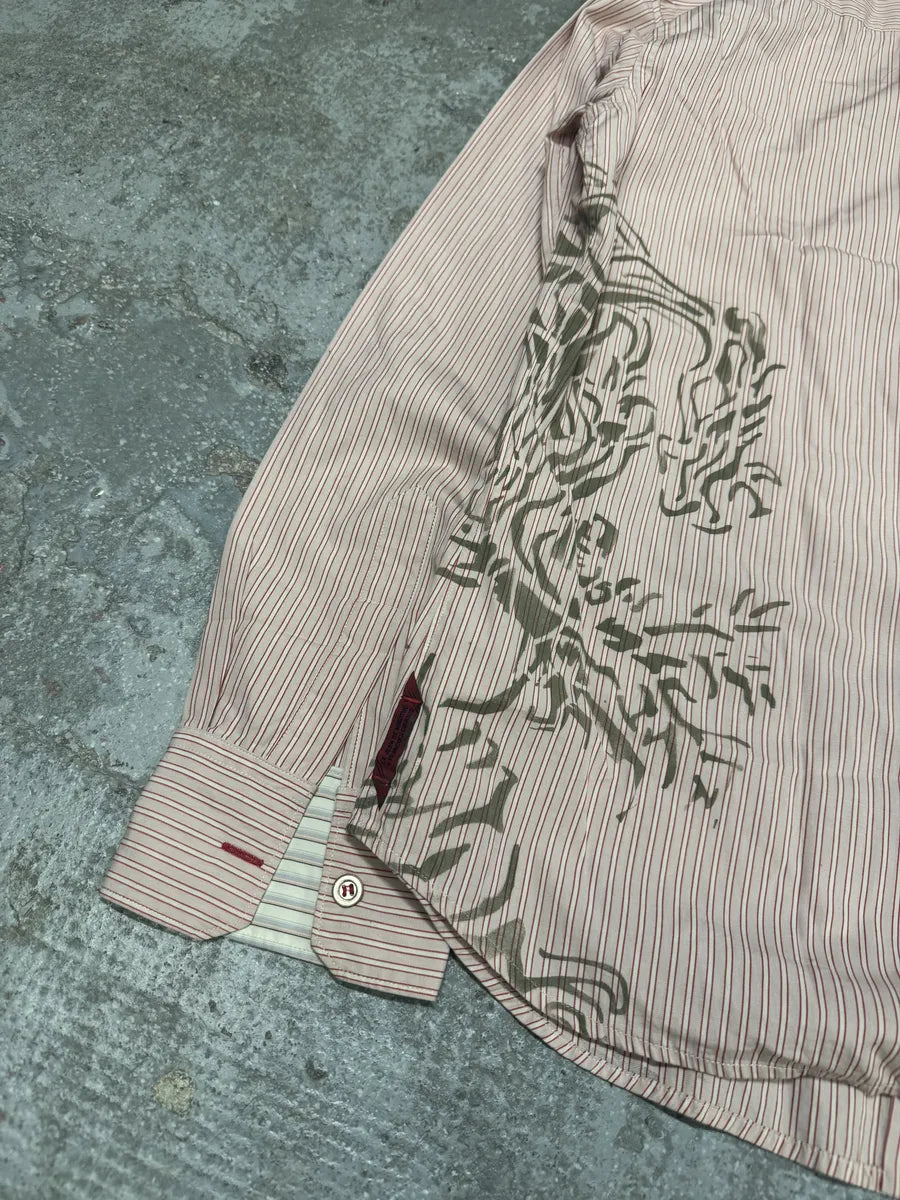 2000s Marithé + François Girbaud Red Stripes Tribal Shirt (M) 4