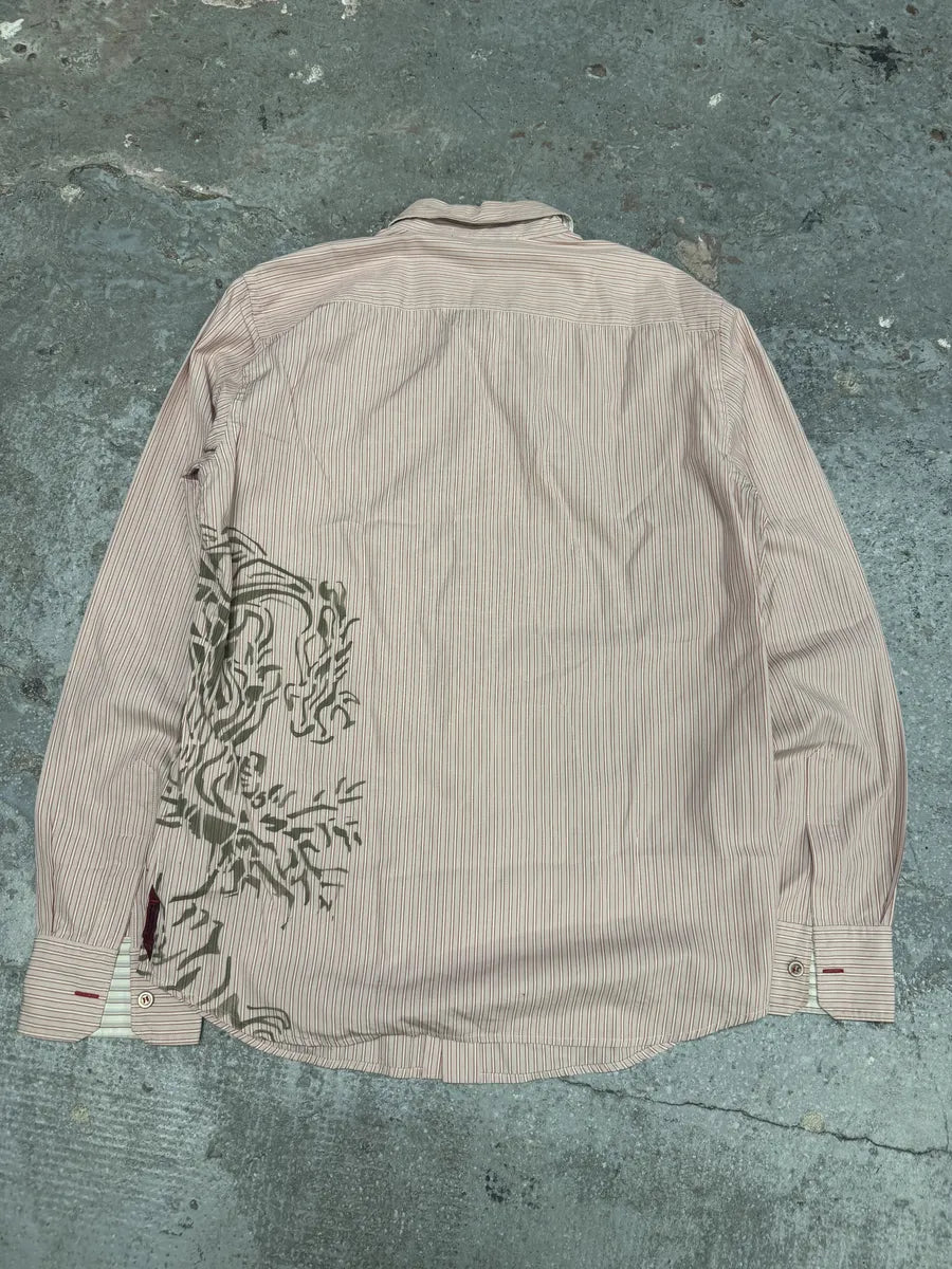 2000s Marithé + François Girbaud Red Stripes Tribal Shirt (M) 5