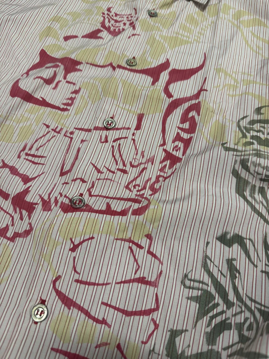 2000s Marithé + François Girbaud Red Stripes Tribal Shirt (M) 8