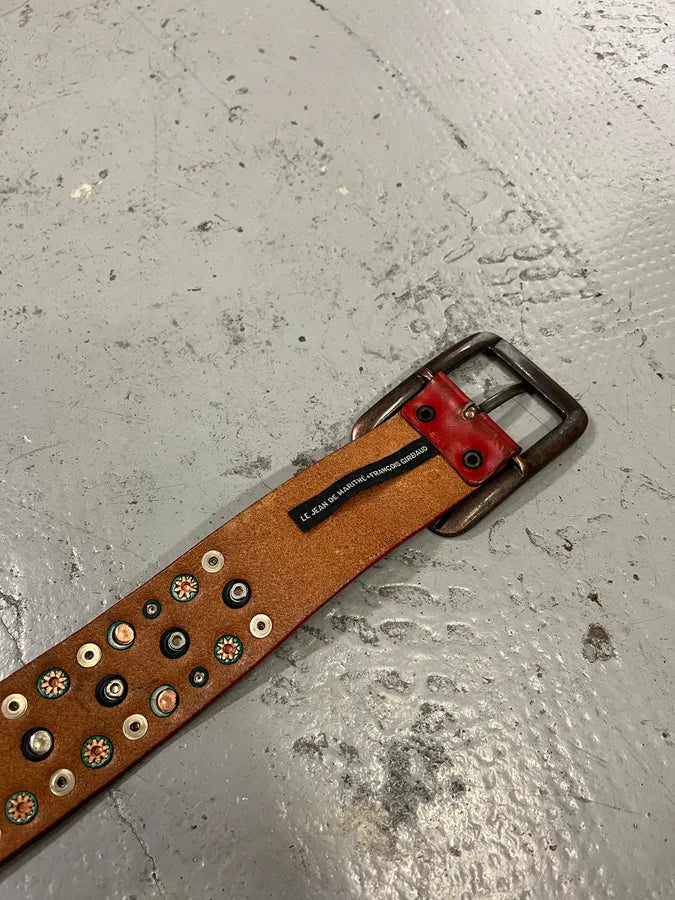 2000s Marithé + François Girbaud Red Studded Leather Belt hkoztff 6