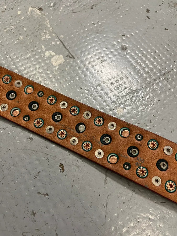 2000s Marithé + François Girbaud Red Studded Leather Belt hkoztff 7