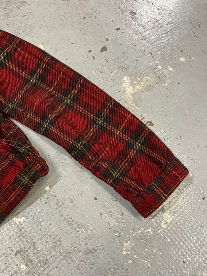 2000s Marithé + François Girbaud Red Tartan Velvet Buttoned Jacket XwwBrdC 7