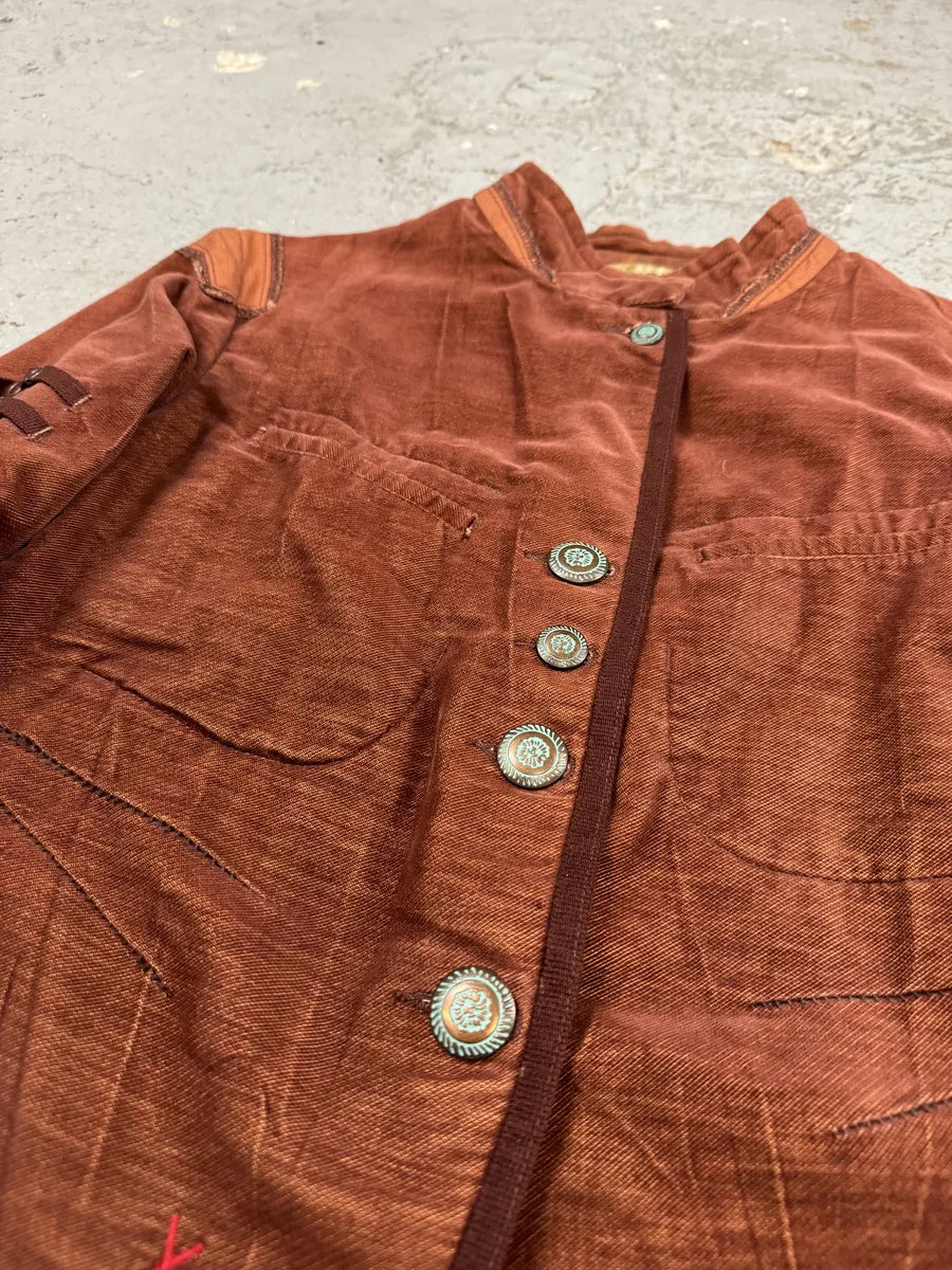 2000s Marithé + François Girbaud Rouille Faded Light Samurai Jacket (M) coaQQqn 9