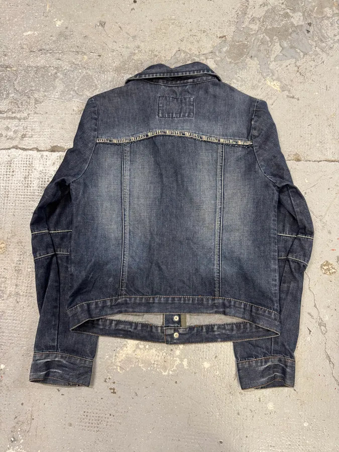 AW2007 Marithé + François Girbaud Signature Blue Denim Buttoned Jacket KZKUnPE 3