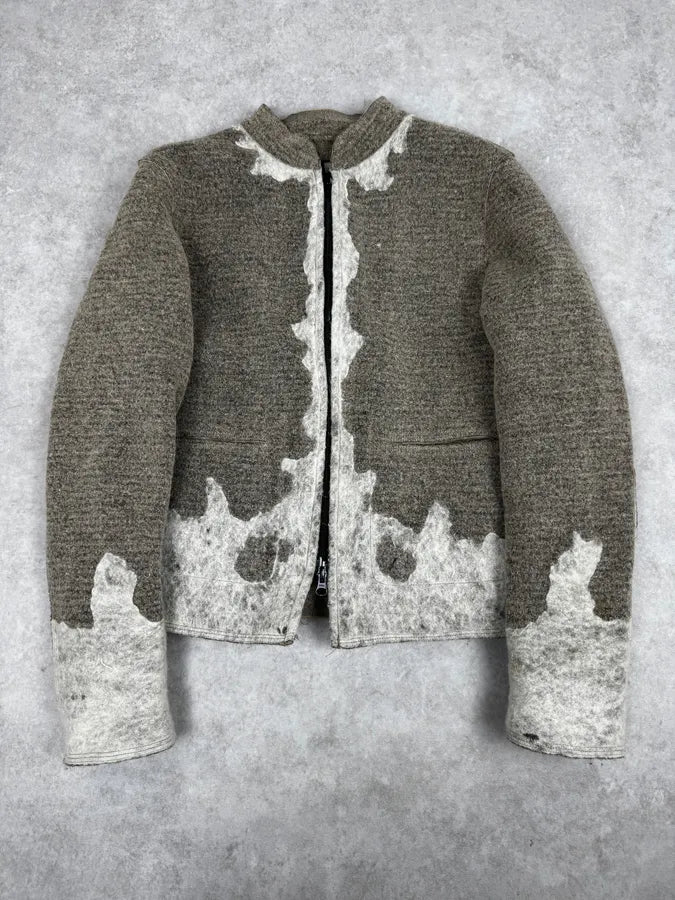 2000s Marithé + François Girbaud Skeleton beige Wool Jacket mQaaeAL 0