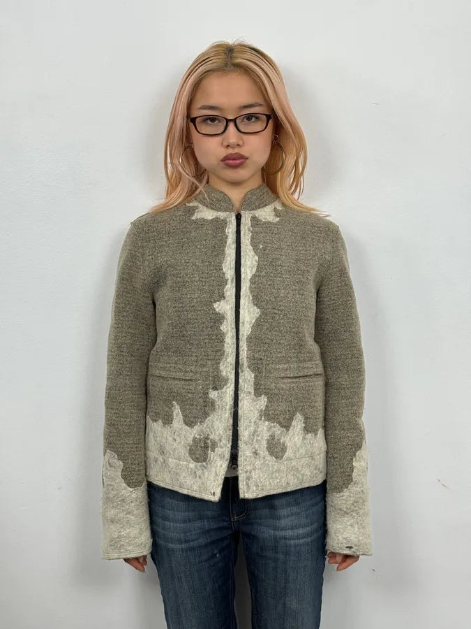 2000s Marithé + François Girbaud Skeleton beige Wool Jacket mQaaeAL 1