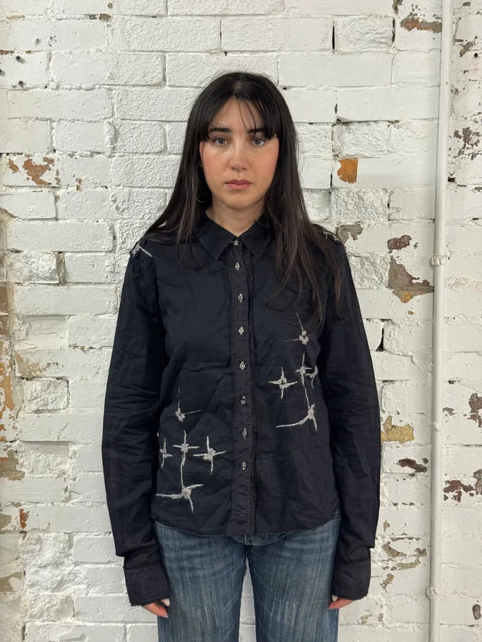 2000s Marithé + François Girbaud Stars Black Shirt vLsiLPX 1