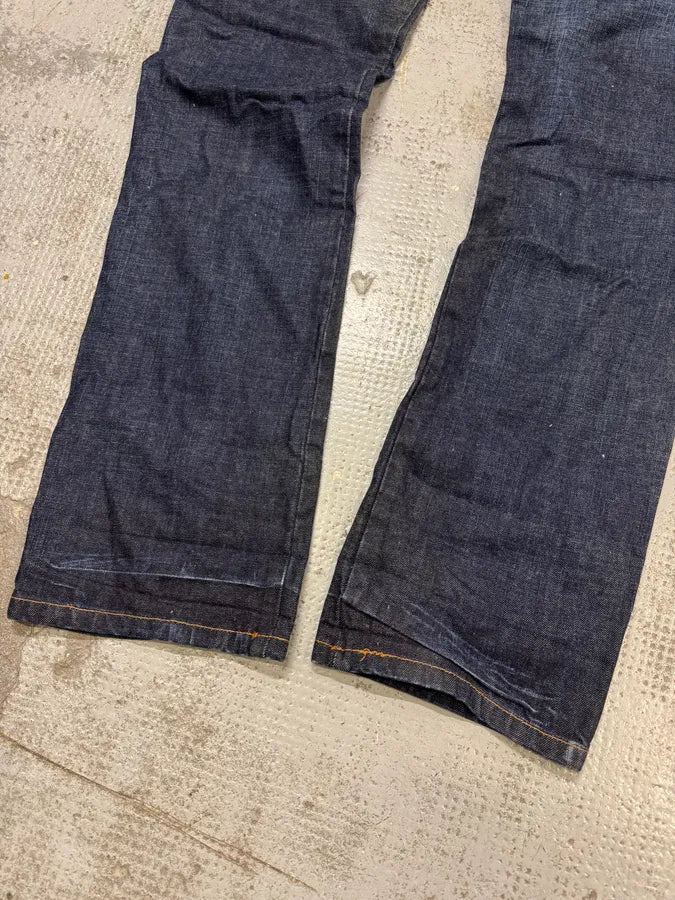 2000s Marithé + François Girbaud Stars Straps Army Blue Denim Jeans PByQpRd 8