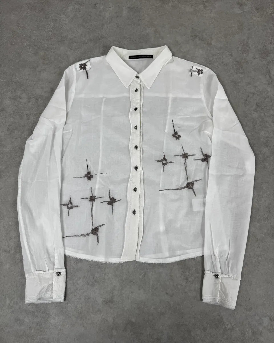 2000s Marithé + François Girbaud Stars White Shirt Cmnpqar 0